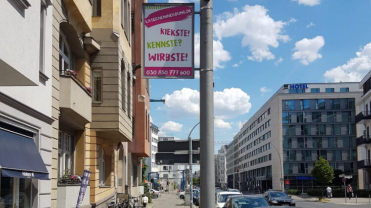 Laternenwerbung in Berlin ist ein Volltreffer!