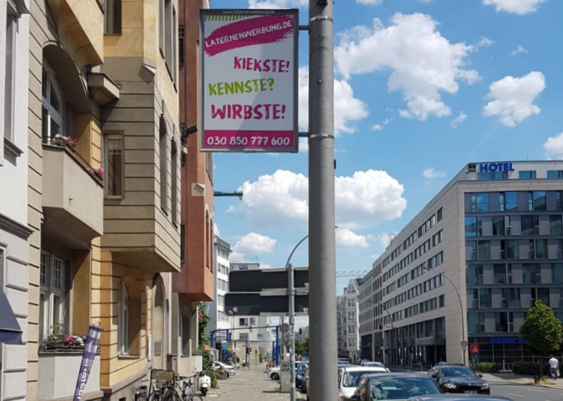 Laternenwerbung in Berlin ist ein Volltreffer!