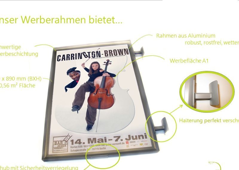 Werberahmen Laternenmastwerbung in Berlin