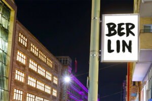 Laternenwerbung in Berlin