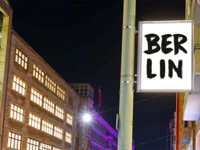 Laternenwerbung in Berlin